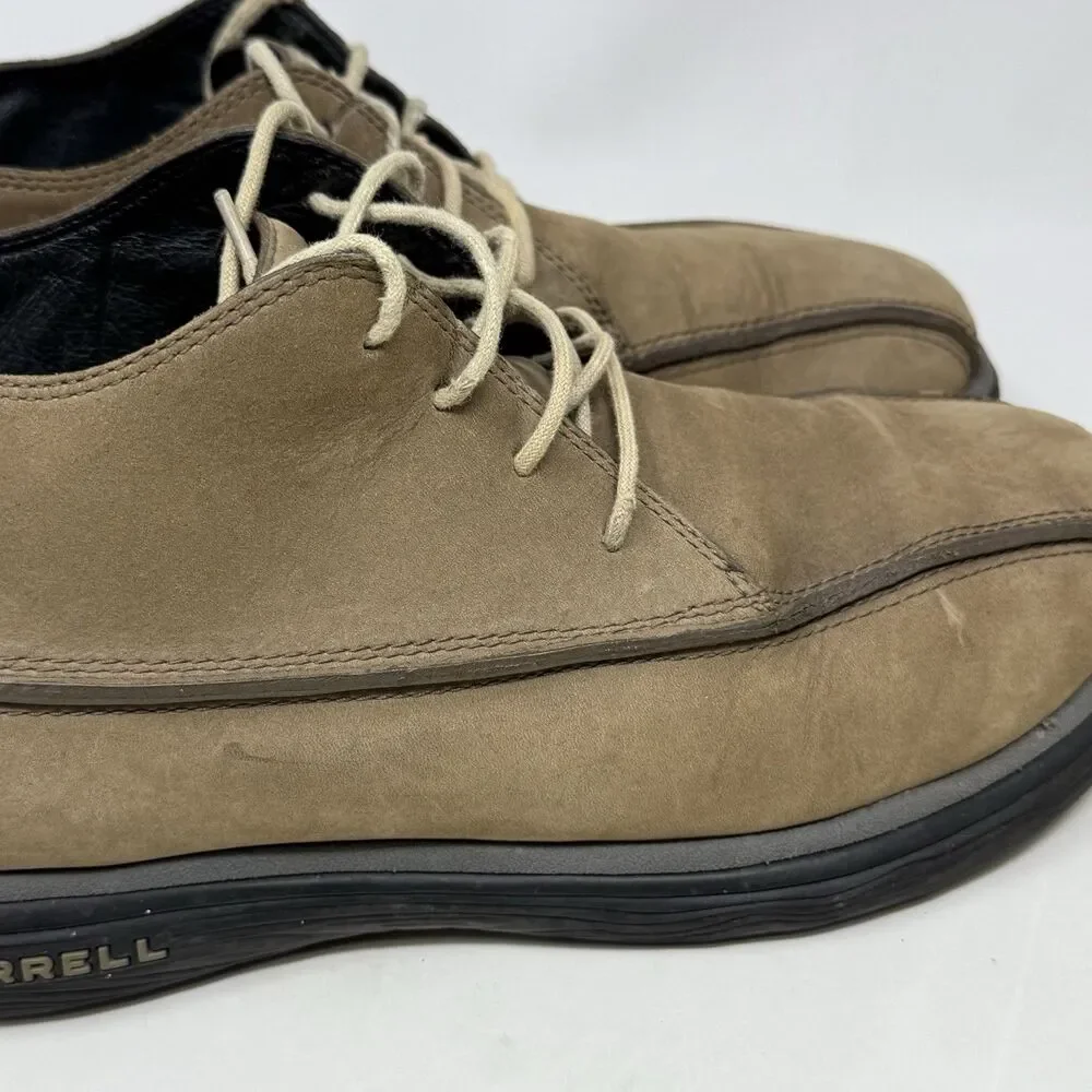 Merrell Topo Rail Chukka Boots Mens 10 Brown Tan Leather Shoes Lace Up Preppy
